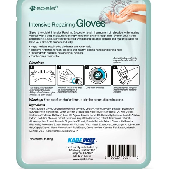 Epielle Intensive Repairing Hand Masks - 6 Pack - Picture 3 of 9
